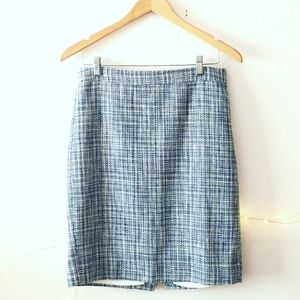 J. Crew Blue and White No. 2 Pencil Skirt